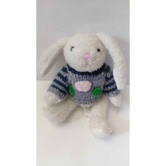 Chrisha Playful Plush Vtg. 80s Bunny Rabbit in Sweater 8" Stuff Animal Plush  BI - Picture 1 of 8